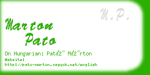 marton pato business card